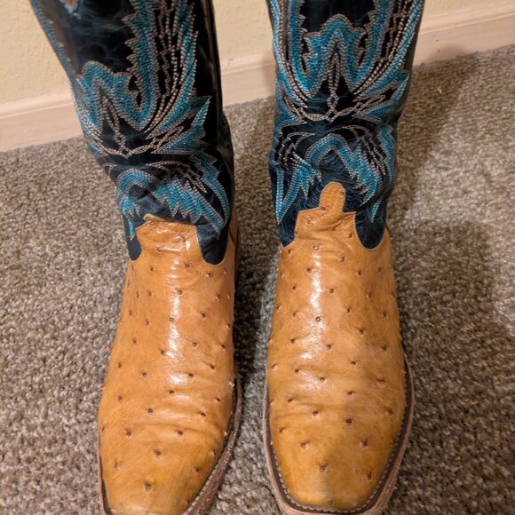 Macie Bean Ladies Antique Saddle Full Quill Navy Boots M9503 - Picture 7 of 7